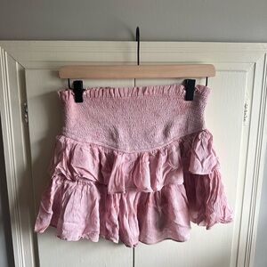 Vestique Blush Pink Ruffled Mini Skirt